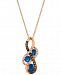 Le Vian Chocolatier Blueberry Sapphire (5/8 ct. t. w. ) & Diamond (1/4 ct. t. w) Pendant Necklace in 14k Rose Gold