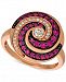 Le Vian Extraterrestrials Passion Ruby (1/2 ct. t. w. ) & Diamond (1/5 ct. t. w. ) Spiral Ring in 14k Rose Gold
