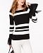 I. n. c. Petite Striped Bow-Sleeve Sweater, Created for Macy's