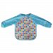 Kids Waterproof Cloth Lunch Feeding Apron Overclothes Blue Polka Dot