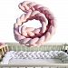 Baby Crib Bumpers 3-ply Braids Wide Protective Snake Pillow Home Decoration 39" 59" 79" (Pink)