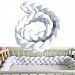 Baby Crib Bumpers 3-ply Braids Wide Protective Snake Pillow Home Decoration 39" 59" 79" (White)