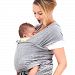 Baby Sling Carrier Natural Cotton Original Baby Wrap , Grey, for babies from birth to 35 lbs -Fashion and Comfortable by Innoo Tech