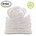 BWINKA 10-Pack Gauze Muslin Square, 11"x11" Organics Baby Washcloths, Premium Reusable Wipes - Extra Soft For Sensitive Skin, Newborn Muslin Warm Baby Bath Towels Pure White