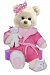 First & Main Plush Stuffed Bear, Pink on White, 10"