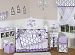 Sweet Jojo Designs 9-Piece Purple, Black and White Princess Baby Girl Bedding Crib Set
