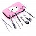 Domai New Fashion Women Stainless Steel Nail Tool Set To Build Nails Manicure Kit Nail Clipper With Hello Kitty Case(7PCS/One Set of Pack)