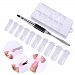NICOLE DIARY 200Pcs False Nail Tips Full Cover Quick Building Poly Builder Gel Nail Mold Finger Extension Form UV Builder Gel Tips + 1 Pc Dual-ended Acrylic Painting Pen Spatula Nail Art Tool