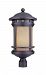 2396-AM-ORB - Designers Fountain - Sedona - Three Light Outdoor Post Lantern Oil Rubbed Bronze Finish with Amber Glass - Sedona