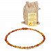 Baltic Amber Teething Necklace - Color Bead Surface is Smooth And Transparent For Babies Unisex Anti Inflammation, Drooling & Teething Pain Reduce Properties Natural Certificated Oval Baltic Jewelry Teething Necklace for Baby