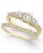 Diamond Bridal Three Stone Ring Set (1 ct. t. w. ) in 14k White Gold