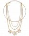 I. n. c. Gold-Tone Multi-Chain Flower Choker Necklace, 12" + 1" extender, Created for Macy's