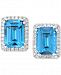 Blue Topaz (2-1/4 ct. t. w. ) & Diamond (1/6 ct. t. w. ) Stud Earrings in 14K White Gold