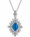 Blue Topaz (1 ct. t. w. ) & Diamond (1/5 ct. t. w. ) Pendant Necklace in 14k White Gold