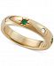 Marchesa Emerald (1/10 ct. t. w. ) & Diamond (1/10 ct. t. w. ) Wedding Band in 18k Gold, Created for Macy's