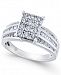 Diamond Rectangle Cluster Ring (1 ct. t. w. ) in 14k White Gold