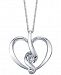 Proud Mom Diamond Heart Pendant Necklace (1/5 ct. t. w. ) in 14k Gold or White Gold
