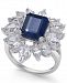 Blue Sapphire (4 ct. t. w. ) & White Sapphire (3-1/2 ct. t. w. ) Ring in Sterling Silver