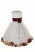 Satin Bodice Communion Flower Girl Pageant Petal Dress: Ivory/Burgundy - 2