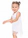 Kavio! Infants Sheer Jersey Raw Edge Fringe Asymmetrical Tank Dress White 18M
