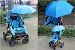 ZJchao Baby Stroller Uv Protection sunshade Rays Rain Sun Canopy Mount Stand Umbrella 360 Degrees Adjustable Direction Stroller parasol (Blue)