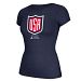 USA Hockey World Cup Of Hockey Women's Cap Sleeve Primary Logo Go To T-Shirt (Navy)