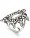 I. n. c. Silver-Tone Pave & Black Stone Ring, Created for Macy's