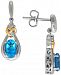 Blue Topaz (1-3/4 ct. t. w. ) & Diamond Accent Drop Earrings in Sterling Silver & 14k Gold