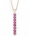 Ruby Vertical Bar 18" Pendant Necklace (3/4 ct. t. w. ) in 14k Gold