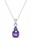 Amethyst 18" Pendant Necklace (1-1/2 ct. t. w. ) in 14k White Gold