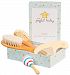 Wooden Baby Brush Set: 4-Pack Set of Natural Goat Hair Bristles Brush + Wooden Bristles Brush + Comb + Wooden Toy | For newborns and toddlers | Perfect Baby Shower Gift by The Joyful Baby