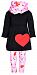 Unique Baby Girls Valentine's Day Love Letters Outfit Set (5T/L, Black)