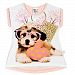 Pulla Bulla Toddler Girl Short Sleeve Shirt Puppy Graphic Tee 2 Years - Rose