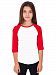 Kids 3/4 Raglan Sleeves T shirts Child Youth Slim Fit T-shirts HB (X-Small (2-3 Year), White / Red)
