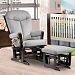 Reese Light Grey Rocker Multi-position Lock Glider Chair with Matching Ottoman Combo