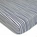 American Baby 100% Cotton Jersey Knit Fitted Crib Sheet for Standard Crib and Toddler Mattresses, Navy/Grey Funny Stripes, 28" x 52"
