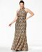 Morgan & Company Trendy Plus Size Metallic Lace Halter Gown