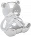 C. R. Gibson Ceramic Bank, Chrome Painted Coin Bank For Baby, Nursery Décor, Perfect Gift, Measures 6.25" W x 5.5" H x 6.25" D - Teddy Bear