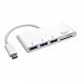 Tripp Lite U460-003-3AM 3-Port USB-C-USB-A (3x) Portable Hub, Micro SD & SD/MMC Reader, USB 3.1 Generation 1 Type-C, White