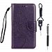 Sony Xperia XZ Case, SsHhUu Premium PU Leather Luxury Folio Wallet Magnetic Stand Credit Card Slot Flip Protective Slim Cover Case with Lanyard + Stylus Pen for Sony Xperia XZ F8332 (5.2") - Purple