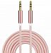 I-Sonite (Rose Gold) Gold Plated Nylon Material Braided 3.5Mm Jack To Jack Connection Aux Auxiliary Audio Cable [ 2 Meter ] For Lg G6