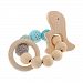 Baosity Handmade Craft Blank Wooden Natural Teething Bangle Teether Toy Ring Bracelet Beads for Baby - Dinosaur 2