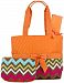 Orange Chevron Quilted Diaper Bag with Changing Pad and Accessory Case - 3 Piece by NGIL