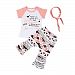 3PCS Baby Girl Kids Colorful Clothes T-shirt Tops and Boho Pants and Headband Outfit Set (1T-2T, Pink and Black), 90cm