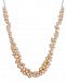 Charter Club Silver-Tone Pink Imitation Pearl Cluster Collar Necklace, Created for Macy's