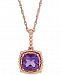 Amethyst (1-1/3 ct. t. w. ) Beaded 18" Pendant Necklace in 10k Rose Gold