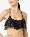 California Waves Juniors' Space Dot Printed Flounce Macrame-Back Bikini Top, Created for Macy's Women's Swimsuit