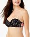 California Waves Juniors' Space Dot Printed Push-Up Underwire Bandeau Bikini Top, Created for Macy's Women's Swimsuit