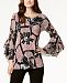 Alfani Printed Flutter-Sleeve Top, Created for Macy's