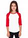 Kids 3/4 Raglan Sleeves T shirts Child Youth Slim Fit T-shirts HB (Large (8-9 year), White / Red)
